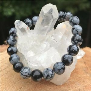 Snowflake obsidian gemstone bracelet
